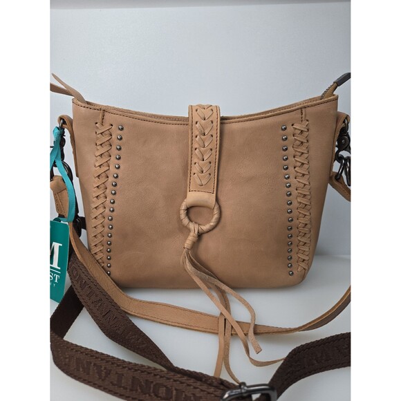 NEW-MWL-G001 Montana West Leather Concealed Carry Hobo/Crossbody Tan 2 Straps - Picture 2 of 12